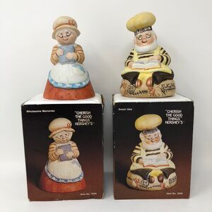 Vintage 1984 Hershey Bell Set Hand Painted Bisque Sweet Idea Wholesome Memories